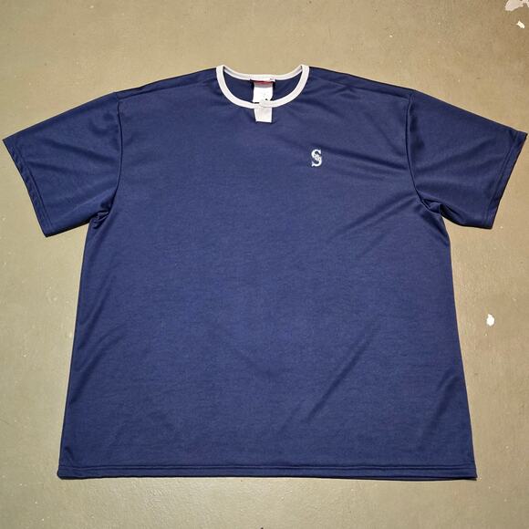 Vintage Made in USA Majestic‎ MLB Seattle Mariners Short Sleeve Shirt Size 2XL - Picture 1 of 5